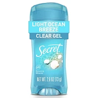 Antisudorifique et désodorisant gel clarté Secret Fraîcheur pour femmes, parfum Brise marine 73G