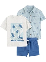 Carter's Child of Mine Ensemble 3 pièces Blue Bugs pour tout-petits garçons Tailles 2T-5T