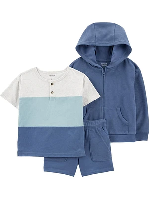 Carter's Child of Mine Ensemble 3 pièces color block bleu marine pour tout-petits garçons Tailles 2T-5T