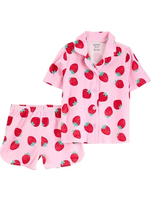 Carter's Child of Mine Ensemble de pyjama 2 pièces fraise rose pour bébés et petites filles Tailles 6-9M - 5T