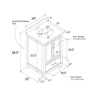 DHP Sunnybrooke 24 Inch Bathroom Vanity, Green