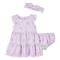 Ensemble 3 pièces avec robe George pour bébés filles Tailles 0-24 mois