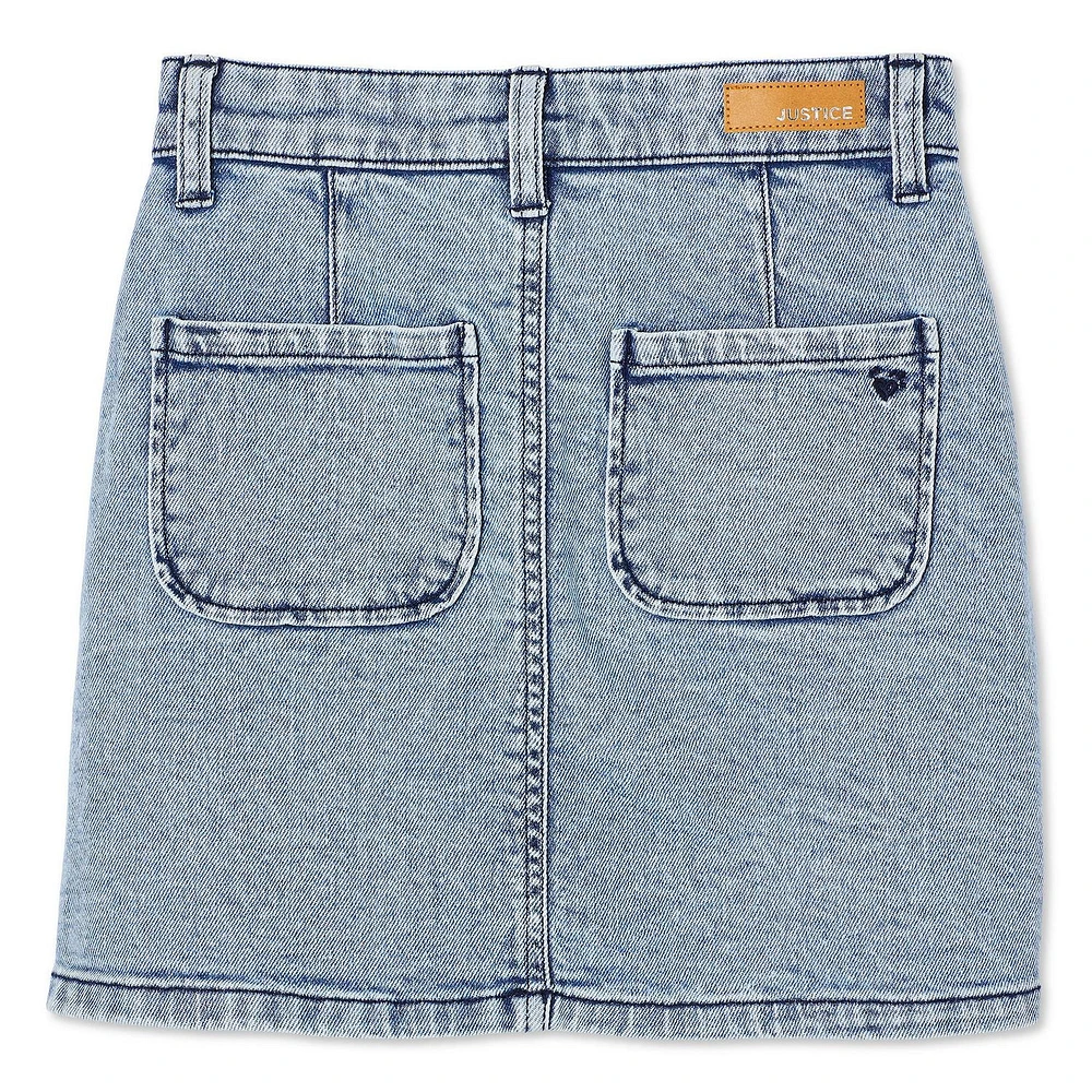 Justice Girls' Denim Cargo Skirt