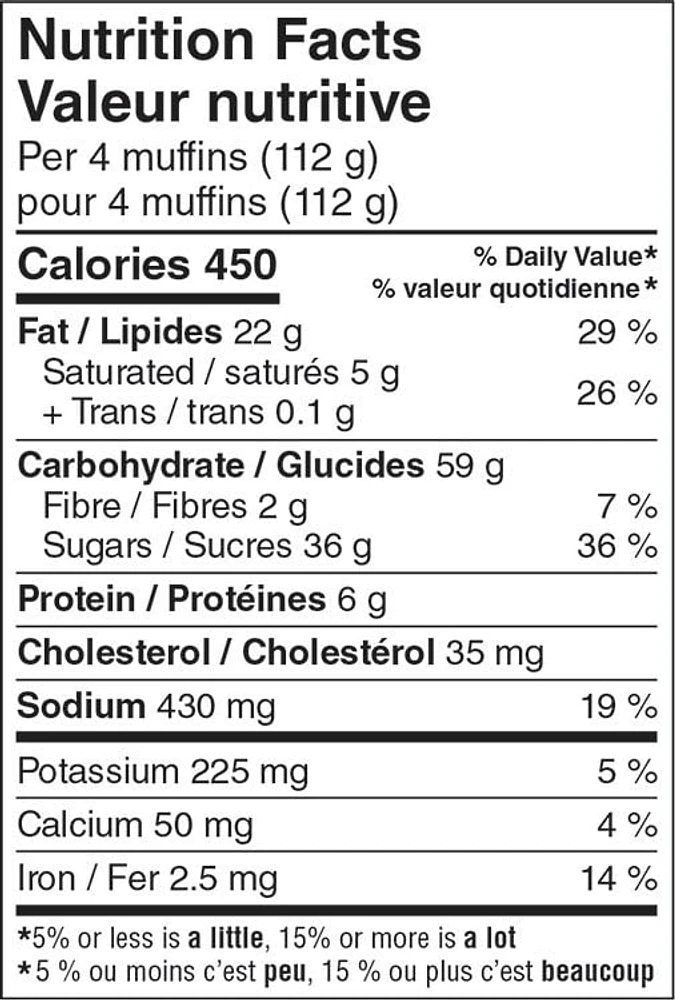 Mini muffins aux bananes et aux pépites de chocolat Mon marché fraîcheur 12 muffins, 336 g au total