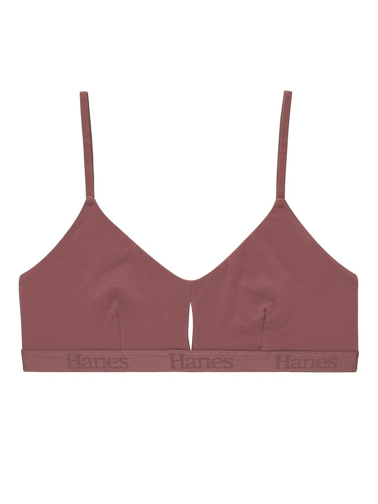 Hanes Originals Women's SuperSoft Scoop Cut-Out Crop Bralette