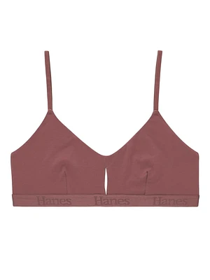 Hanes Originals Women's SuperSoft Scoop Cut-Out Crop Bralette