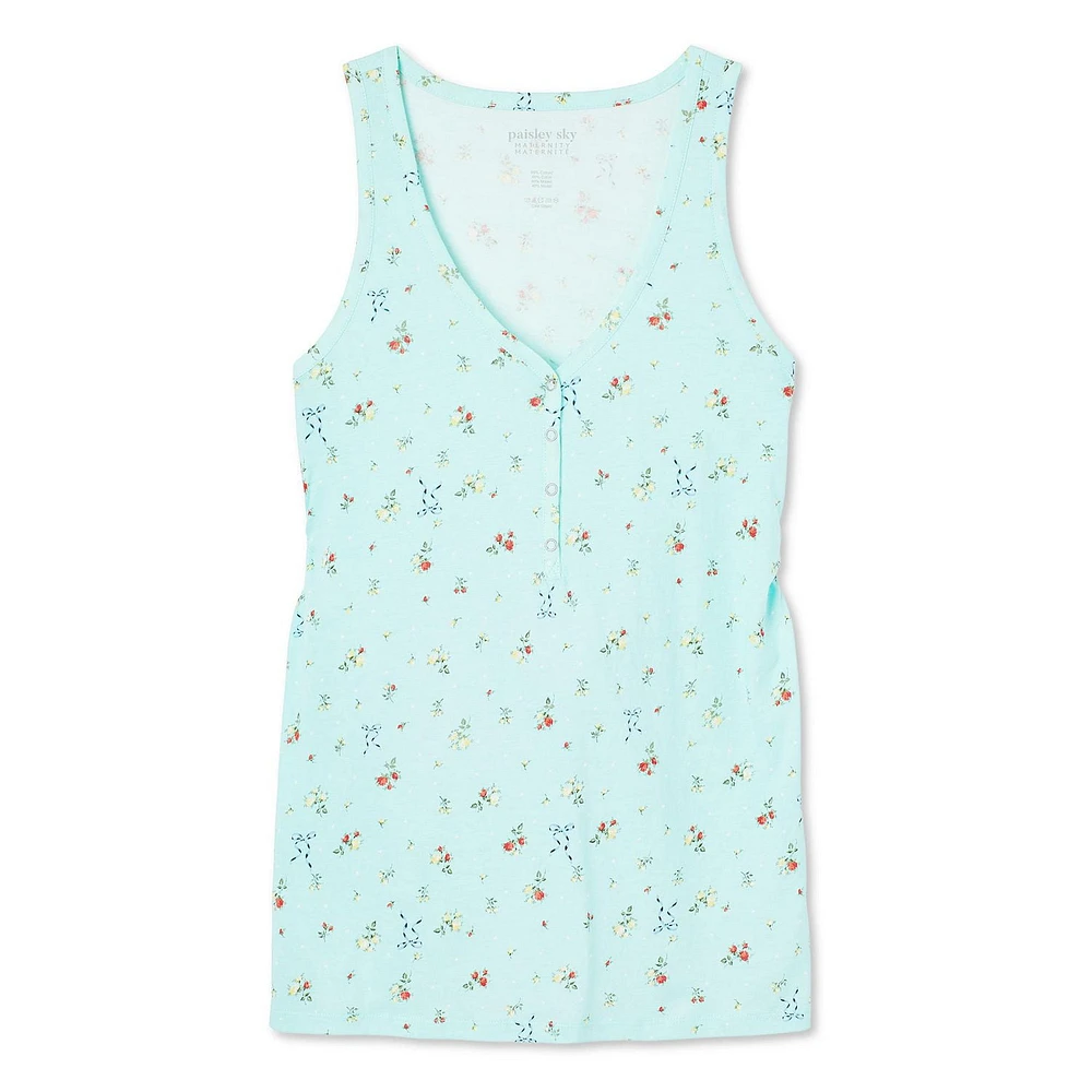 Débardeur à col henley avec boutons pression Paisley Sky Maternit