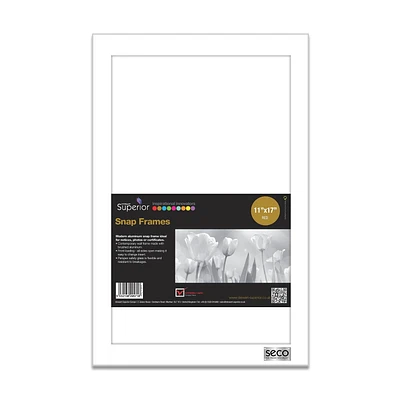 SECO Snap Poster Frame Case, 11 x 17 Inches, White