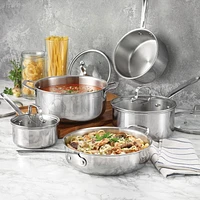 Starfrit Tri-Ply Clad Stainless Steel 10-Pc Cookware Set, Induction compatible