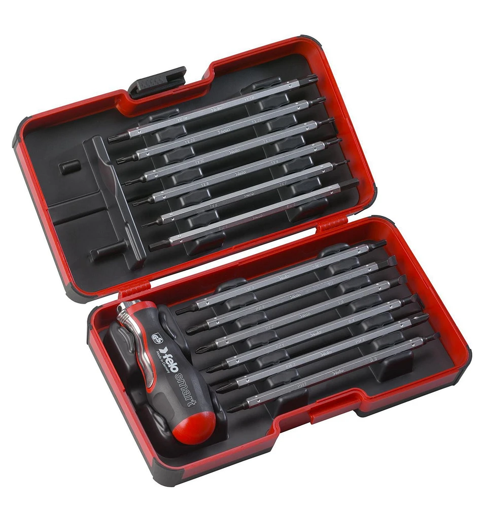 Smart Set with 2 Components Handle: Screwdriver and T-Handle in One. (13-Pieces)