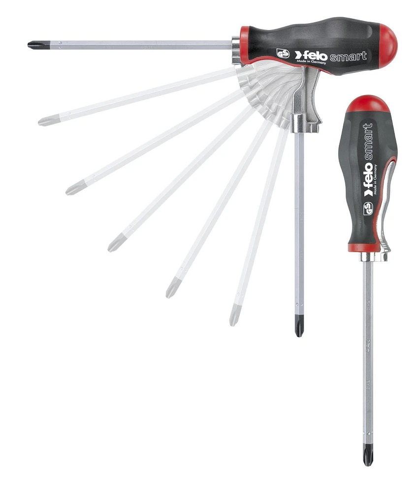 Smart Set with 2 Components Handle: Screwdriver and T-Handle in One. (13-Pieces)