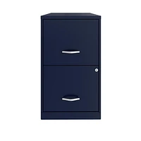 Space Solutions 18 inch 2 Drawer Metal File Cabinet, Navy