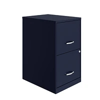 Space Solutions 18 inch 2 Drawer Metal File Cabinet, Navy