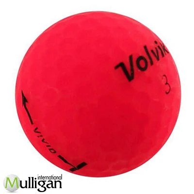 Mulligan - 12 Volvik Vivid - Matte - 5A Recycled Used Golf Balls, Red