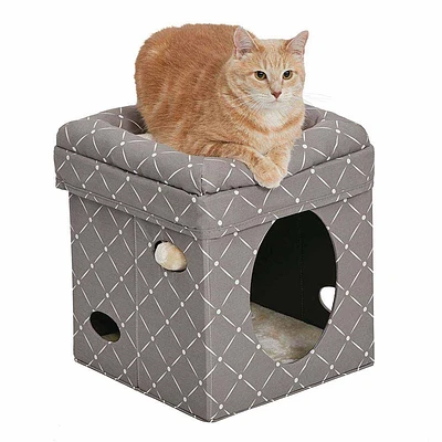 Mid west Curious Cat Cube Hideaway Diamond Patter