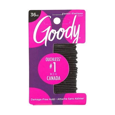 Goody Ouchless® Elastiques pour cheveux noirs - Sans métal - Attaches douces pour cheveux - 36Ct Goody Élastiques