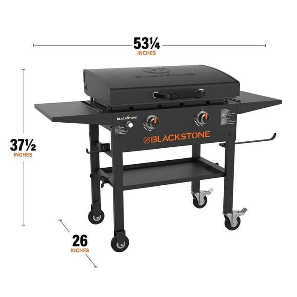 Blackstone 2-Burner 28” Propane Griddle with Hood and Omnivore Griddle Plate