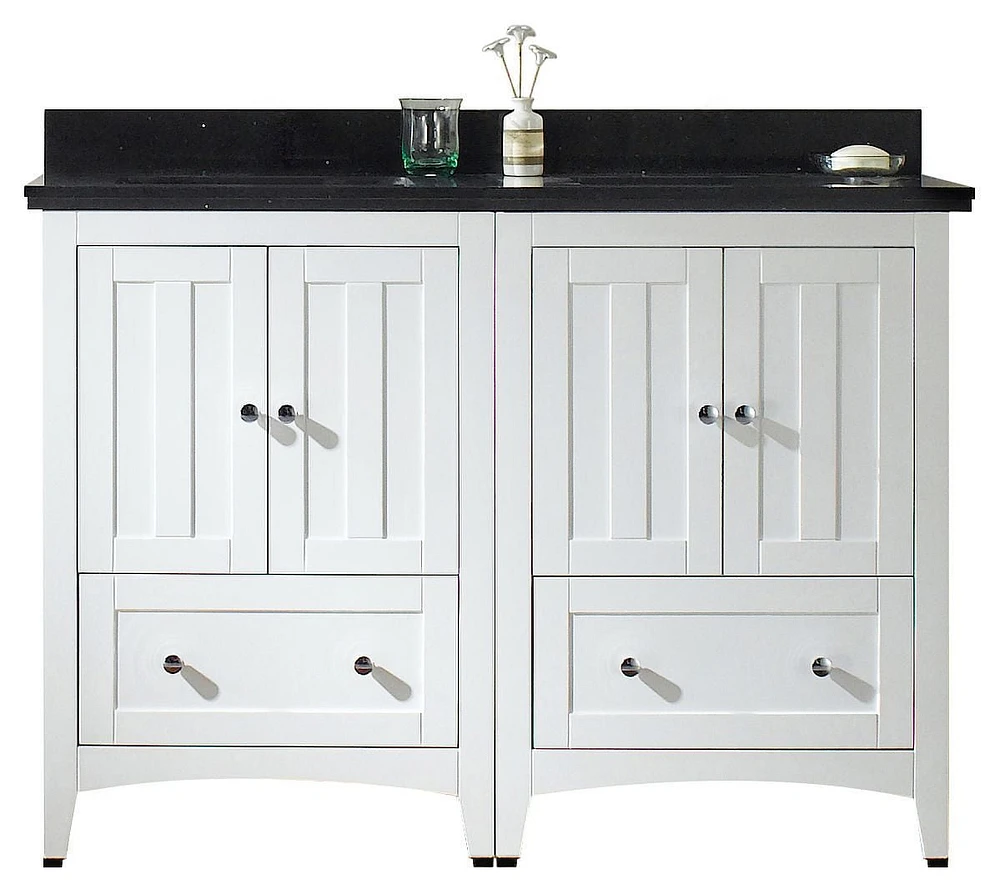 American Imaginations -in. W Wall Mount Dawn Grey Vanity Set For 3H4-in. Drilling Black Galaxy Top Biscuit UM Sink AI