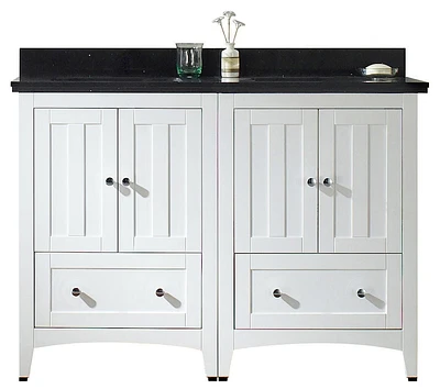 American Imaginations -in. W Wall Mount Dawn Grey Vanity Set For 3H4-in. Drilling Black Galaxy Top Biscuit UM Sink AI