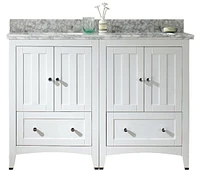 American Imaginations 47.6-in. W Floor Mount White Vanity Set For 1 Hole Drilling Black Galaxy Top White UM Sink AI-17797