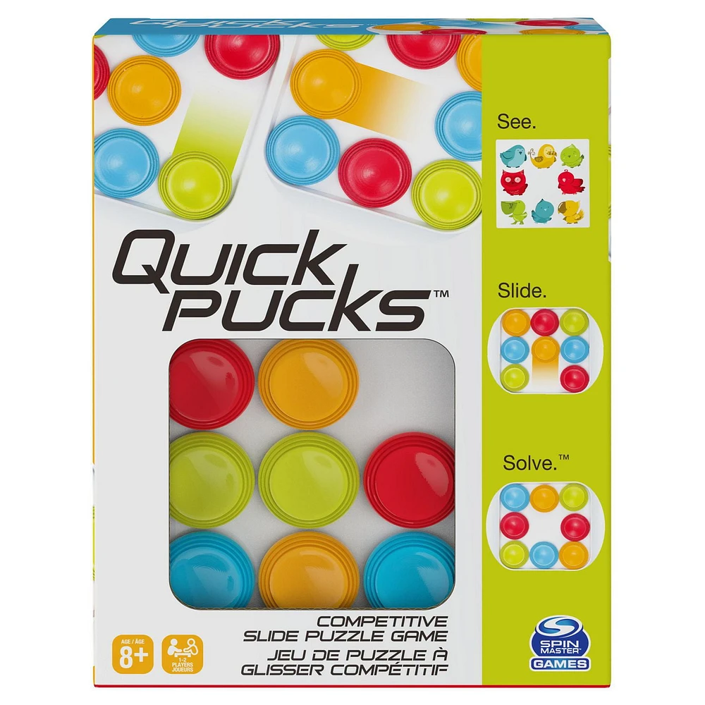 Quick Pucks, Pattern Matching On-the-Go Puzzle Game, for Adults and Kids ages 8 and up