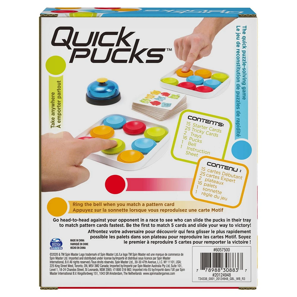 Quick Pucks, Pattern Matching On-the-Go Puzzle Game, for Adults and Kids ages 8 and up