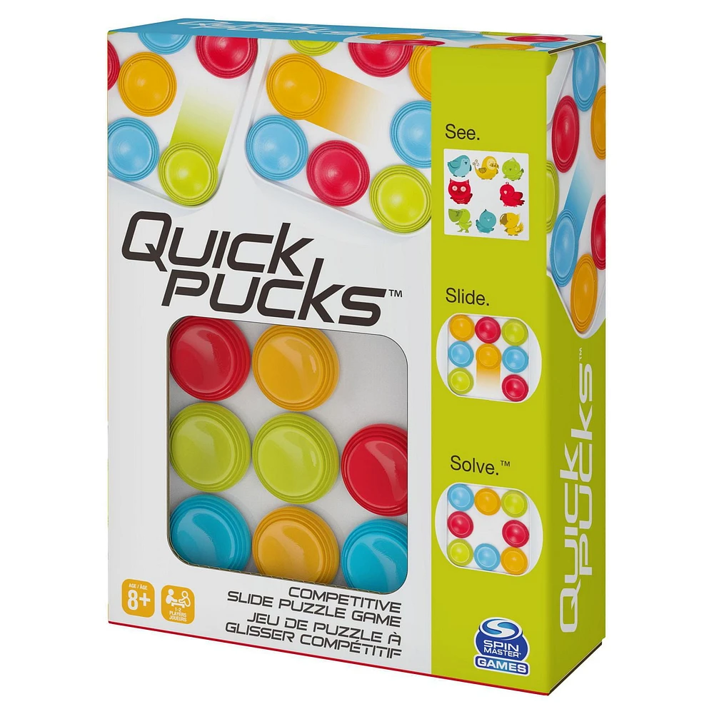 Quick Pucks, Pattern Matching On-the-Go Puzzle Game, for Adults and Kids ages 8 and up