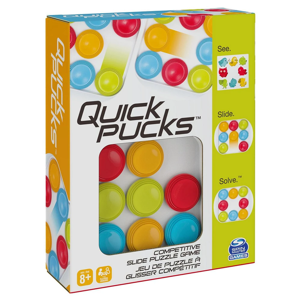 Quick Pucks, Pattern Matching On-the-Go Puzzle Game, for Adults and Kids ages 8 and up