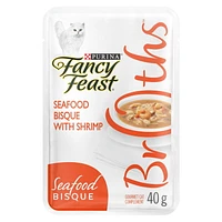 Fancy Feast Broths Seafood Bisque with Shrimp, Cat Food Complement 40 g, 40 g