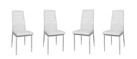 K-Living Nash White PU Upholstered Chairs with Sturdy Metal Legs (4 Chairs Per Box)