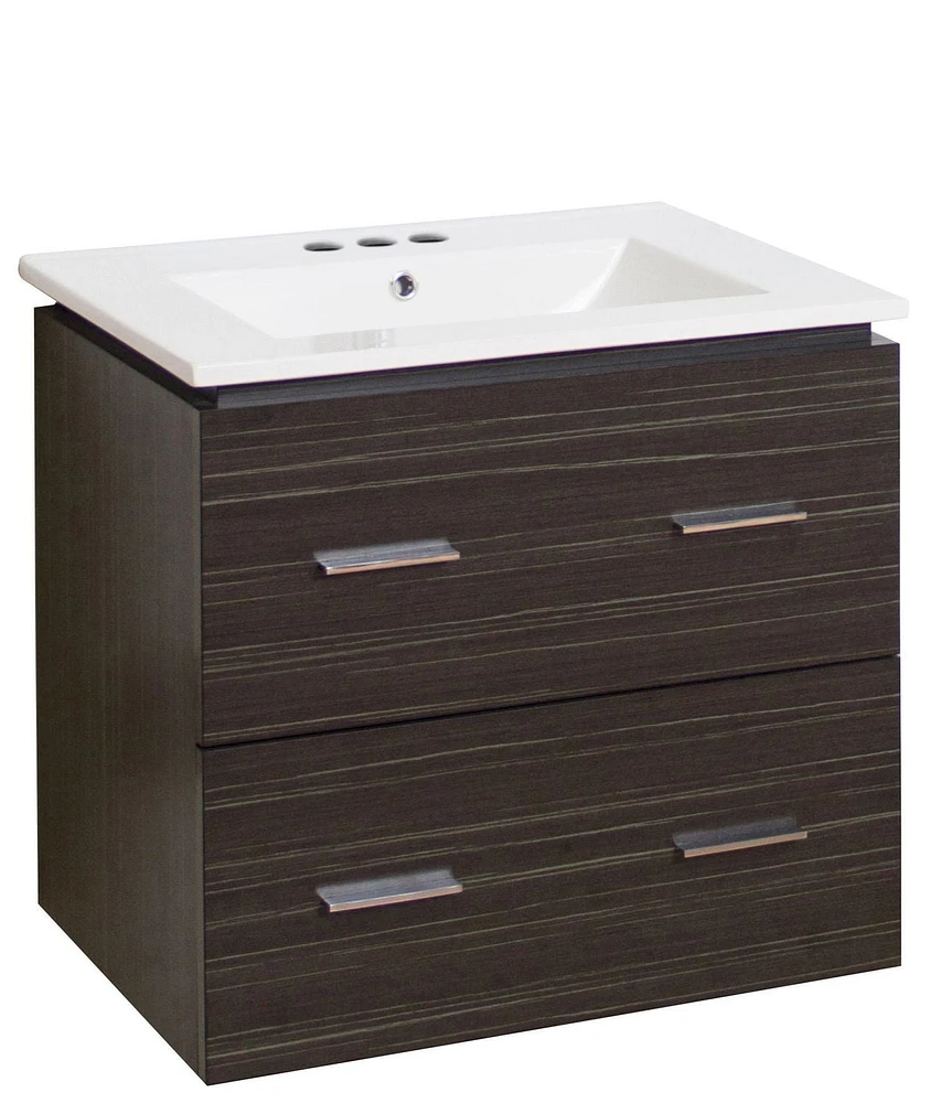 American Imaginations 59-in. W Floor Mount White Vanity Set For 3H4-in. Drilling Bianca Carara Top White UM Sink AI-18551