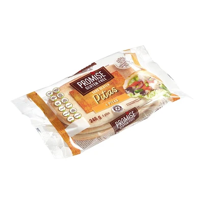 Pitas Promise Gluten Free 4 pitas, total de 248 g