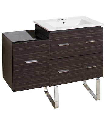 American Imaginations 37.75-in. W Floor Mount Dawn Grey Vanity Set For 3H4-in. Drilling Beige Top Biscuit UM Sink AI-18731