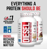 PERFECT Sports - DIESEL New Zealand Whey Protein, Grass-Fed + Pasture-Raised Whey Protein Powder, Gluten-Free, Chocolate Obsession, 2 lbs, Whey Protein, 2lb