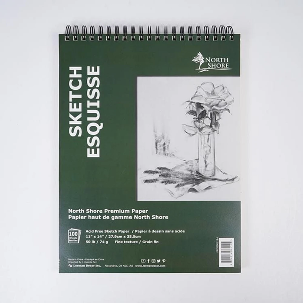 North Shore's sketchpad 11" x 14", Spiral sketchpad 11" x 14"