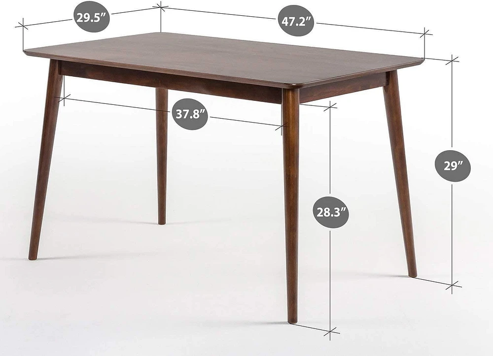 Zinus Mid-Century Modern Wood Dining Table / Natural Finish / Easy Assembly / Tools Included, 1 Yr Warranty