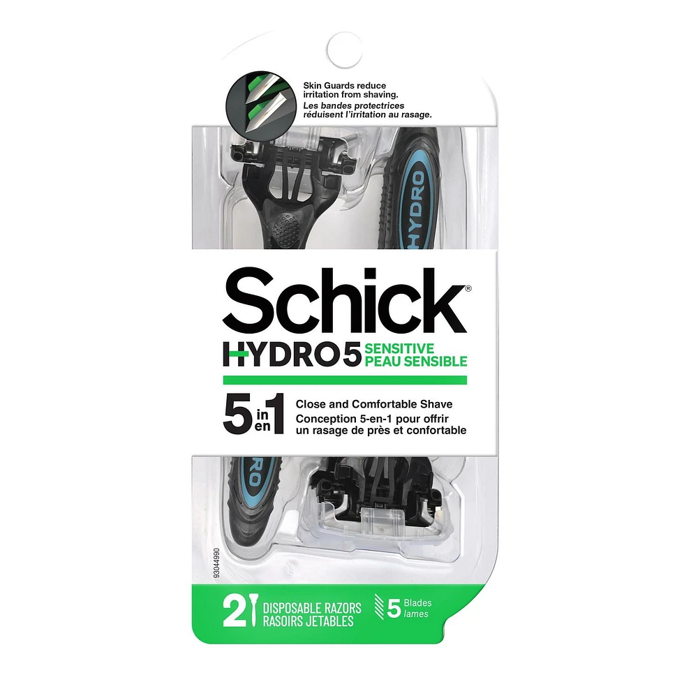 Schick Hydro Sensitive Skin Disposable Men’s Razor - 2 Disposable Razors