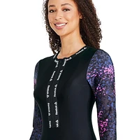 Reebok Long Sleeve Zip Up One Piece, <br>Reebok Swimwear