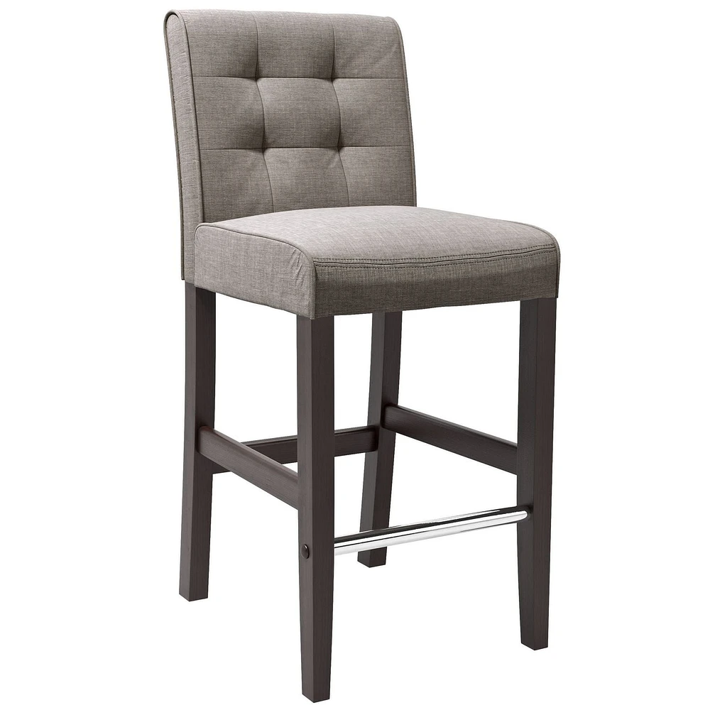 CorLiving Antonio Grey Tweed Fabric Bar Height Barstool