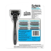 Emballage économique de 1 système de rasoir pour hommes et de 5 cartouches de lames Schick Hydro pour peau lisse Rasoir + 5 cartouches de lames