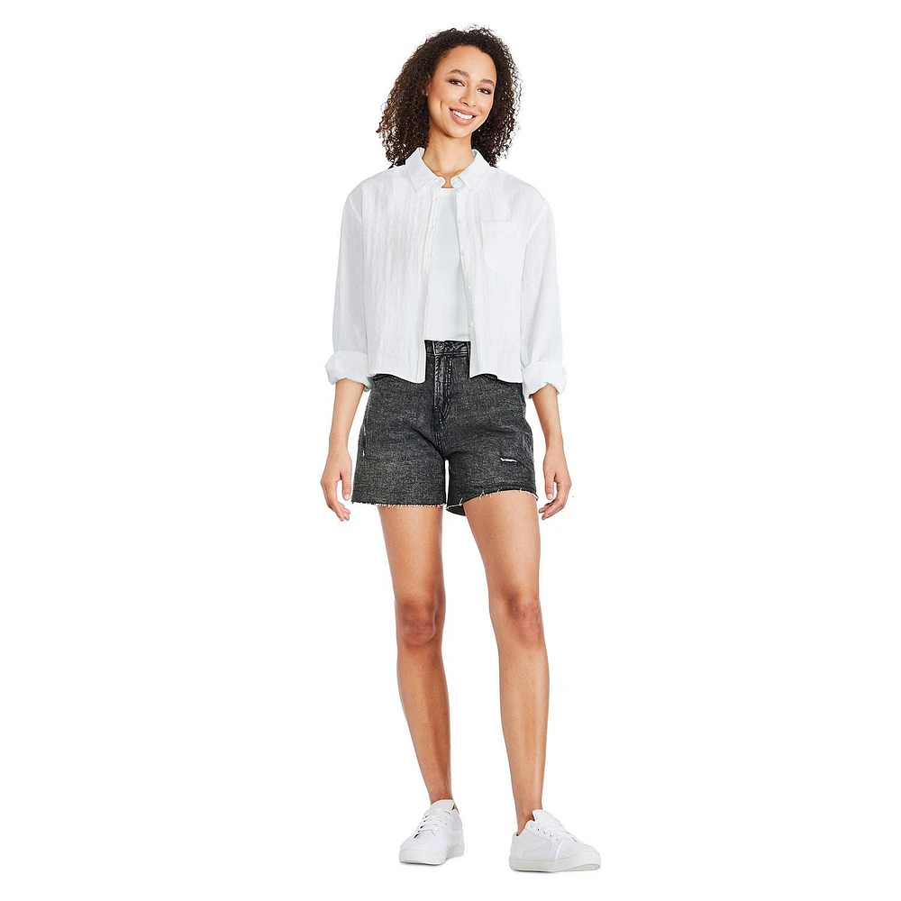 Chemise surdimensionnée écourtée George pour femmes