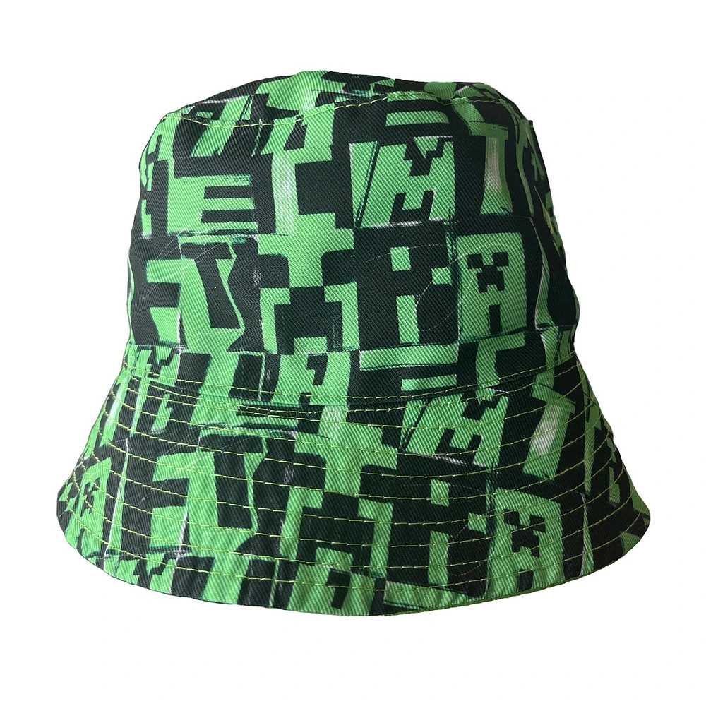 Minecraft Big Boys Creeper Sssssketch Bucket Hat