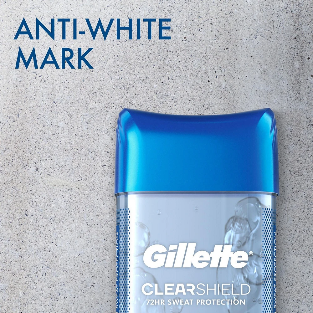 Antisudorifique et désodorisant en gel transparent Gillette pour hommes Pluie tropicale paquet jumelé, 108 g chacun