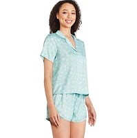 Pyjama 2 pièces en satin George pour femmes Tailles TP–TTG