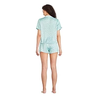 Pyjama 2 pièces en satin George pour femmes Tailles TP–TTG