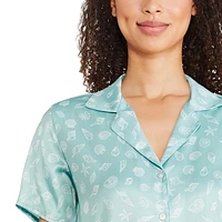 Pyjama 2 pièces en satin George pour femmes Tailles TP–TTG