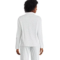 Pyjama 2 pièces avec haut à col cranté George pour femmes Tailles TP–TTG