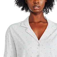 Pyjama 2 pièces avec haut à col cranté George pour femmes Tailles TP–TTG
