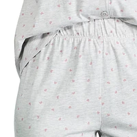 Pyjama 2 pièces avec haut à col cranté George pour femmes Tailles TP–TTG