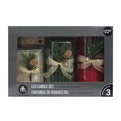 Hometrends Fluted Foliage LED candle set